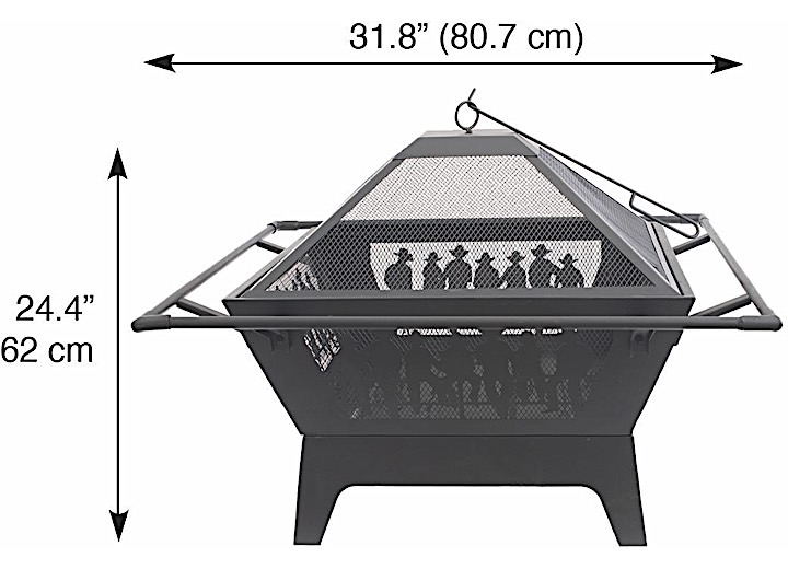 Blue Sky Outdoor Living 31” Square Wood Cowboy Fire Pit • WBFP31SQ-GF