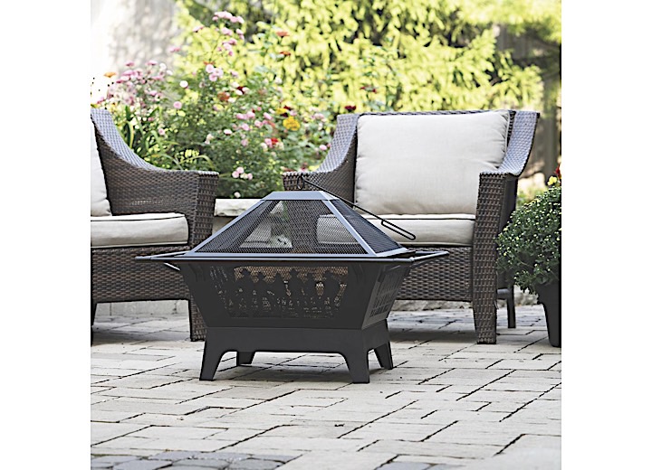 Blue Sky Outdoor Living 31” Square Wood Cowboy Fire Pit • WBFP31SQ-GF