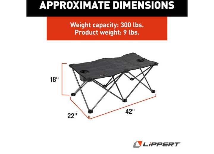 Lippert Campfire Ottoman, Dark Grey  • 2021123295