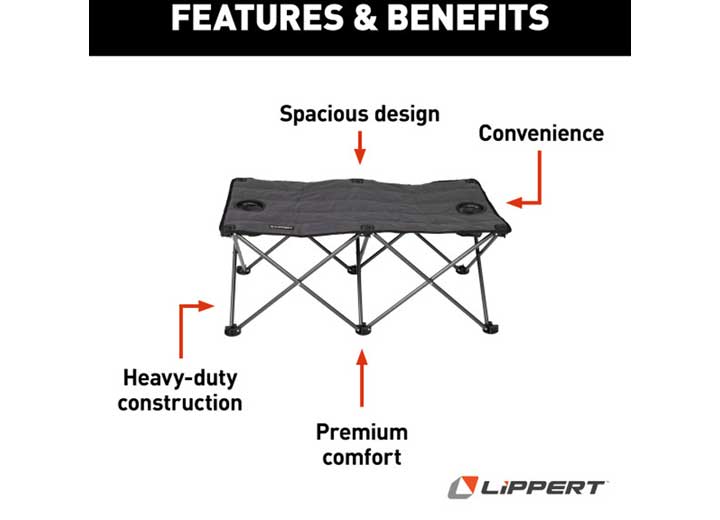 Lippert Campfire Ottoman, Dark Grey  • 2021123295