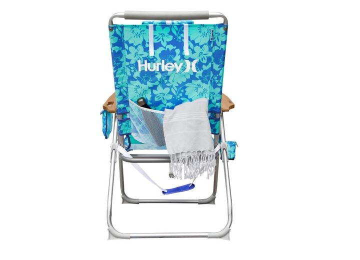 E-Z Up Hurley Hi-Boy Wood Arm Beach Chair, Unity Blue  • CHHRHBKOUB