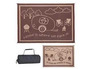 Ming's Mark  Stylish Camping 8 ft. x 11 ft. RV Home Mat - Brown/Beige  • RH8117