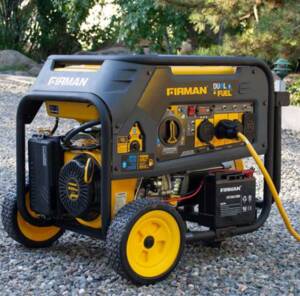Firman 10000-Watt Hybrid Dual Fuel Portable Generator - Recoil/Electric Start, Gasoline/LPG • H08051