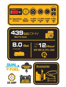 Firman 10000-Watt Hybrid Dual Fuel Portable Generator - Recoil/Electric Start, Gasoline/LPG • H08051
