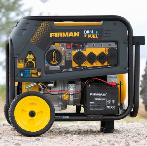 Firman 10000-Watt Hybrid Dual Fuel Portable Generator - Recoil/Electric Start, Gasoline/LPG • H08051