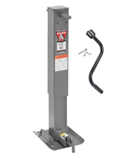 Bulldog HD Square Trailer Jack, 12,000 lbs. Support Capacity, Side Wind, 12.5