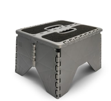 Camco Plastic Folding Step Stool - w / Non Skid, Silver  • 43635