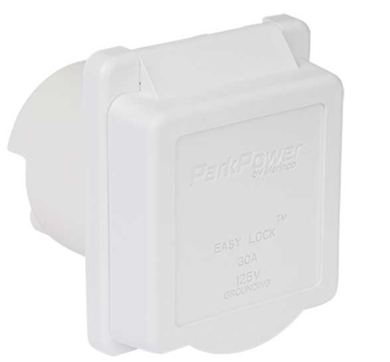 ParkPower Weekender 30 Amp 125V Power Inlet - White  • 30ARVIW