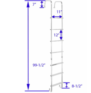 Stromberg Carlson RV Exterior Ladder w/ Hinges - Aluminum - 99-1/2