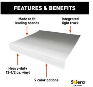 Lippert Solera Universal Vinyl Replacement Fabric for 15' RV Awning - Black Fade • V000334383