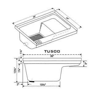 Icon Sit in Step RV Bath Tub with Right Hand Drain - 36