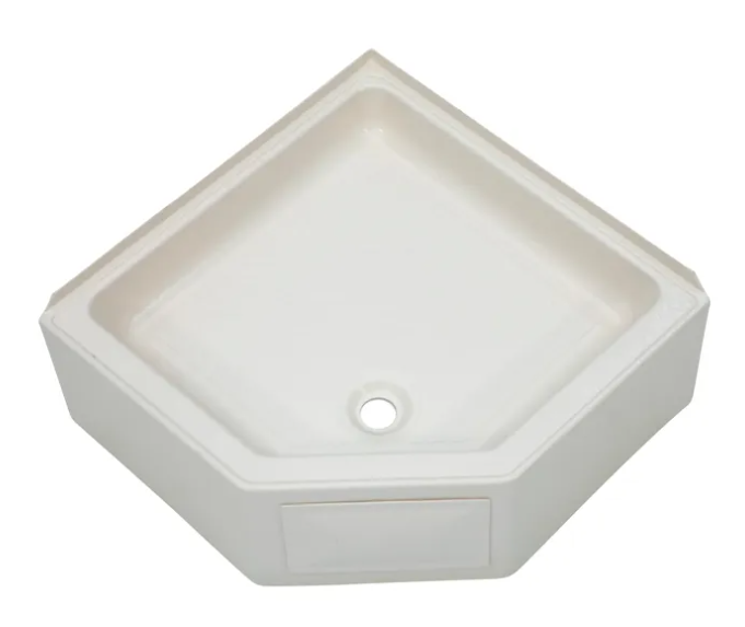 Lippert Corner Shower Pan with Center Drain; 27