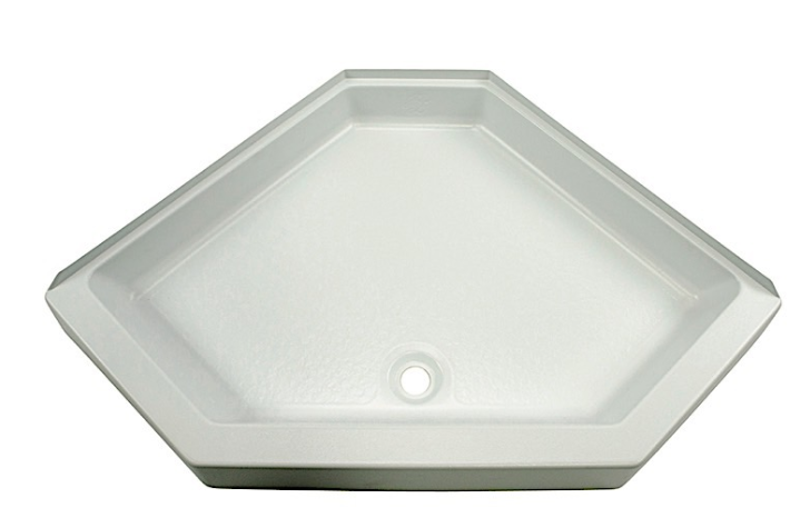 Lippert Neo Angle Shower Pan with Center Drain and 5