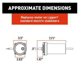 Lippert Replacement Klauber C-800 Electric RV Stabilizer Motor  • 138445