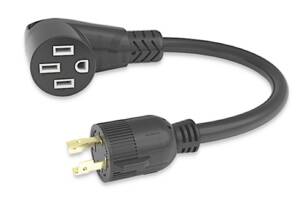 Furrion Pigtail Adapter 50A RV Connector to 30A 4-Prong Plug - Black  • 2021123845