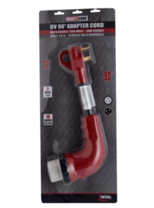 Valterra 30A Male-50A Female 90 Degree LED Detachable Adapter Cord, 12”, Red  • A10-3050D90VP