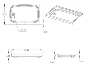 Lippert Right Hand Bathtub - White - 24