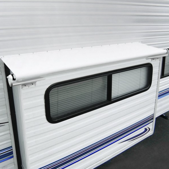 Carefree Solid White RV Slide-Out Awning, 106