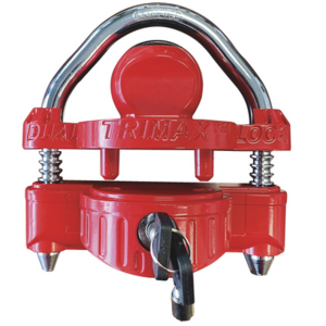 Trimax Universal Narrow Body 1/2in. Steel Shackle Dual Coupler Lock with an Integrated U-Lock Feature  • UMAX25D