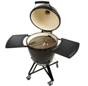 Primo All-In-One Large Round Ceramic Kamado Grill With Cradle & Side Shelves  • PGCRC