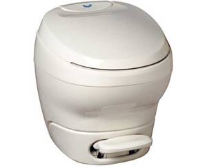 Thetford Bravura High Profile RV Toilet With Water Saver Sprayer - White • 31100