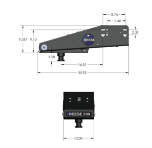 Reese 5th Airborne 5th Wheel Pin Box, Air Ride, 20,000 lbs. Capacity, Fits Lippert (1621, 1716, 0719), Fabex PB 600 Series, Rhino  • 94420