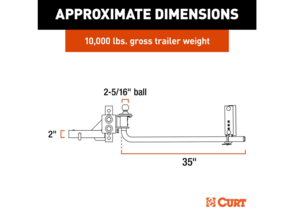 Curt Trutrack 2P Weight Distribution Hitch With 2X Sway Control, 8-10k  • 17601