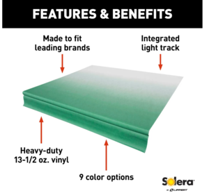 Lippert Solera Universal Vinyl Replacement Fabric for 16' RV Awning - Green Fade  • V000345099