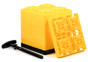 Camco FasTen Yellow Bilingual Leveling Blocks with T-Handle (10 Pieces)  • 44512