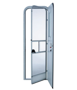 Lippert Right Hinge RV Radius Entry Door with Screen Door with Drip Cap & Threshold - 26