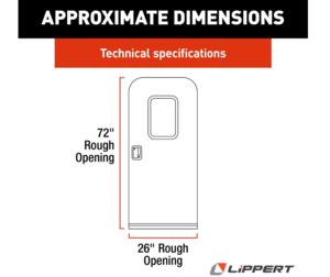 Lippert Right Hinge RV Radius Entry Door with Screen Door with Drip Cap & Threshold - 26