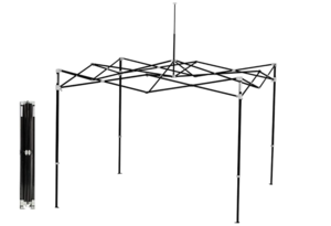 E-Z Up Eclipse 10' x 10' Shelter - White Top / Black Steel Frame  • EC3STL10KFBKTWH