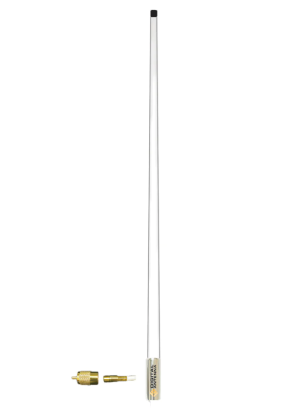 Digital Antenna 900 Series 8' 6 dB White AIS/VHF Antenna with 20' RG58 Cable  • 992-MW-S