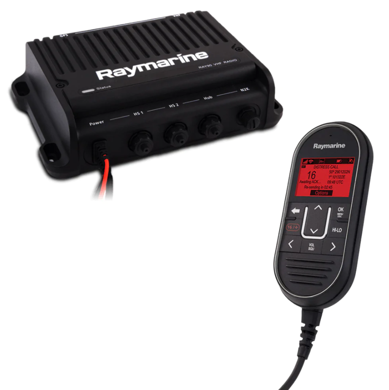 Raymarine Ray90 25W RF Black Fixed Mount Modular Dual-Station VHF Radio  • E70492