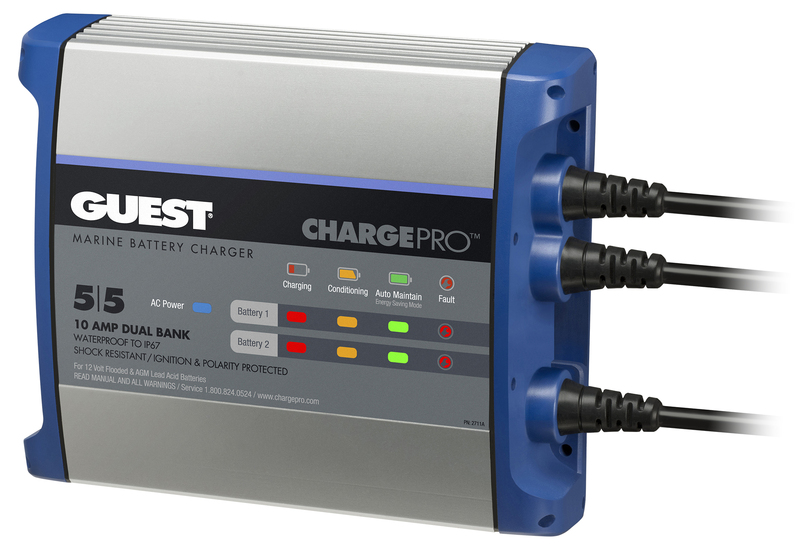 Guest On-Board Battery Charger 10A / 12V; 2 Bank; 120V Input  • 2711A