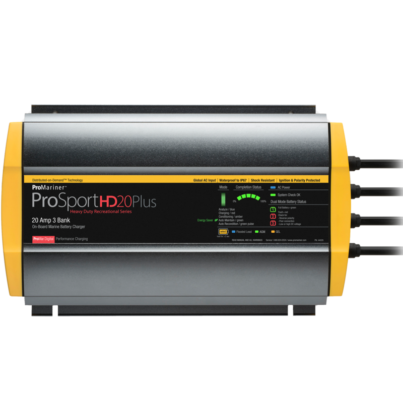 ProMariner ProSportHD 20 Plus Global Gen 4 - 20 Amp - 3-Bank Battery Charger  • 44029