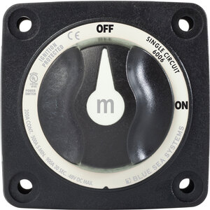 Blue Sea m-Series Mini On-Off Battery Switch with Knob - Black  • 6006200-BSS