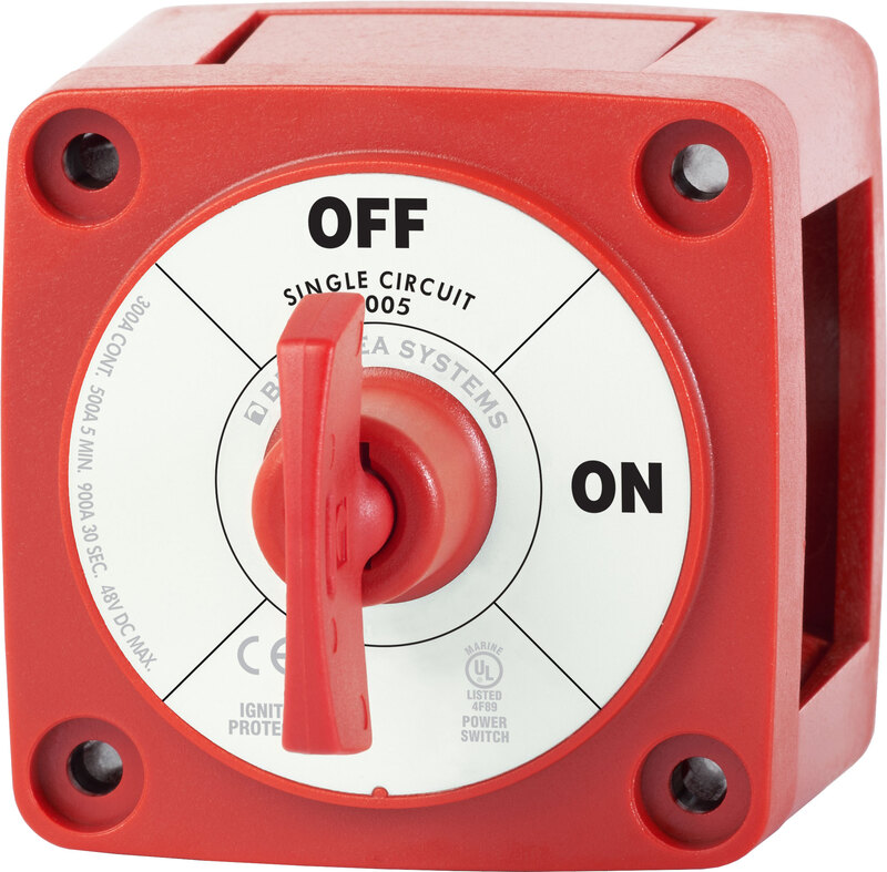 Blue Sea m-Series Mini On-Off Battery Switch with Key - Red  • 6005-BSS