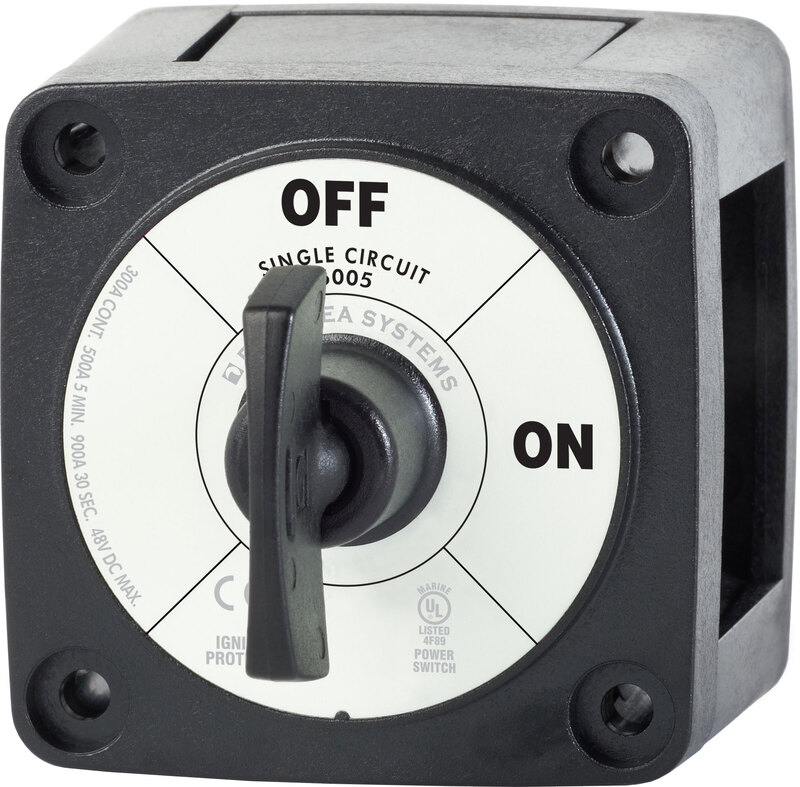 Blue Sea Battery Switch Single Circuit ON-OFF - Black  • 6005200-BSS