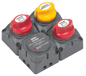 BEP Square Battery Distribution Cluster for Single Engine w/ Two Battery Banks  • 716-SQ-140A-DVSR