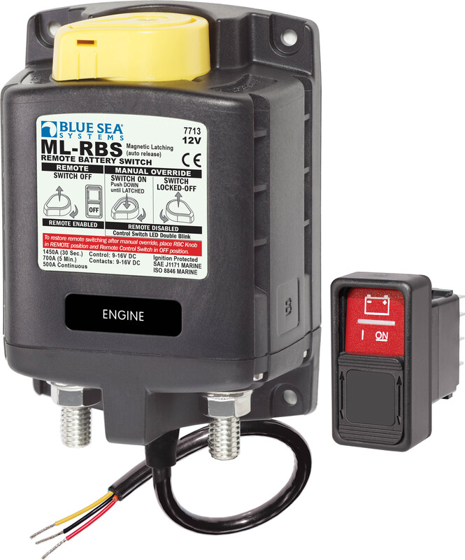 Blue Sea ML-RBS Remote Battery Switch w/ Manual Control Release - 12V  • 7713-BSS