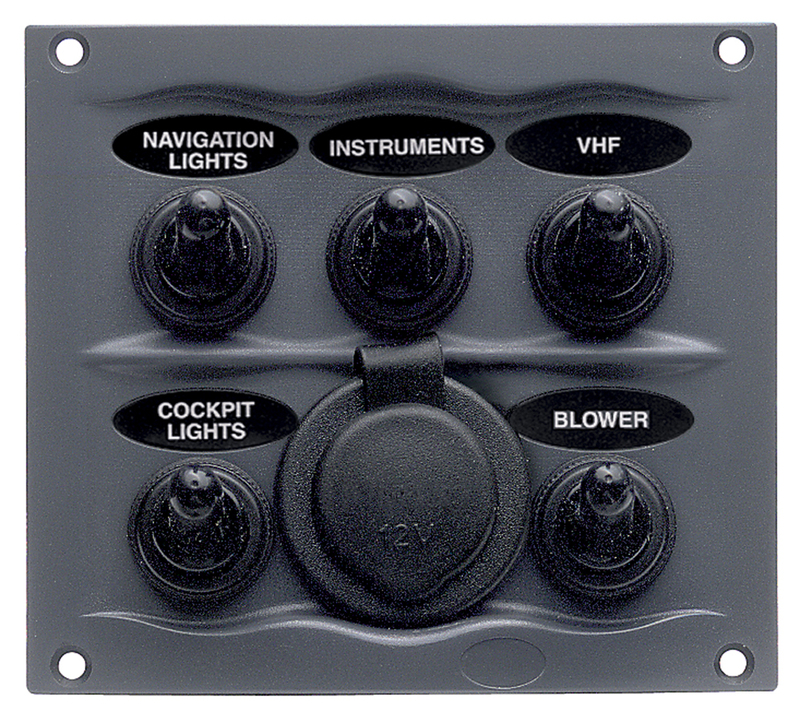 BEP Black Waterproof Panel with 5 Switches  • 900-5WPS