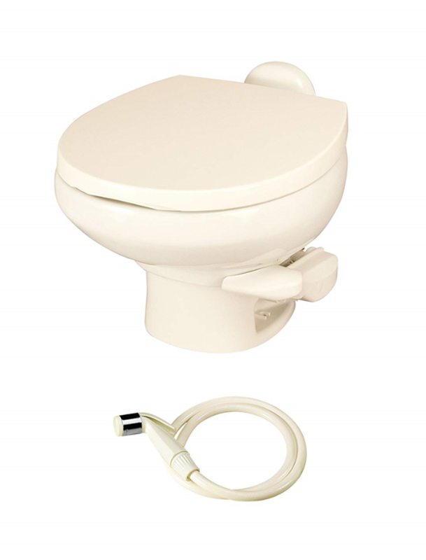 Thetford Aqua-Magic Style II China RV Toilet - Low Profile Bone - With Sprayer  • 42065