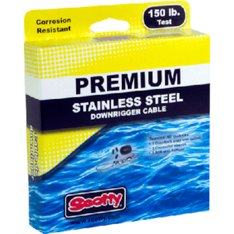 Scotty Stainless Downrigger Cable, 400', 150#  • 1002