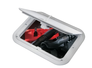 T-H Marine Designer Series Polar White Rectangular Non-Locking Hatch  • HDS-1317-2-DP