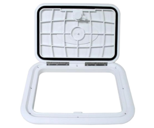 T-H Marine Designer Series Polar White Rectangular Non-Locking Hatch  • HDS-1317-2-DP