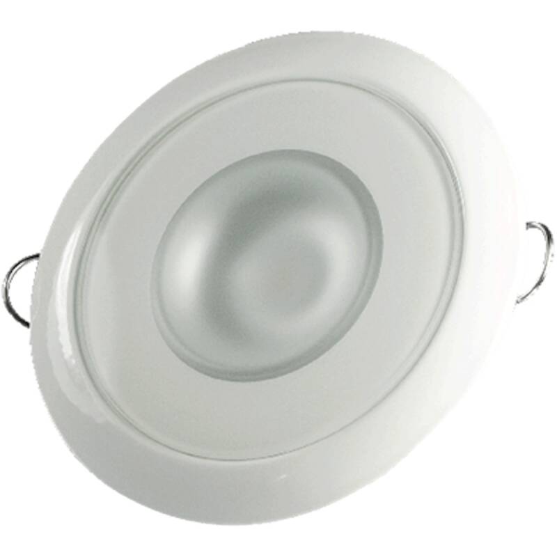 Lumitec Flush Mount Down Light - Glass Finish/White Bezel - White Non-Dimming • 113123