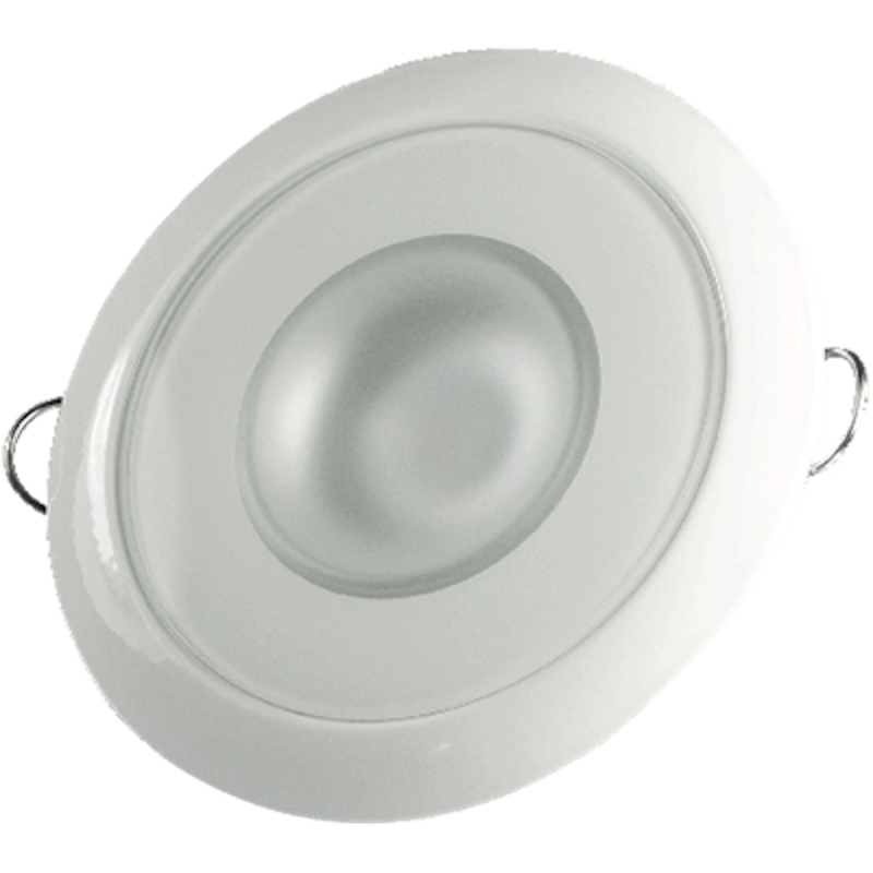 Lumitec Flush Mount Down Light - Glass Finish/White Bezel - White Non-Dimming  • 113123