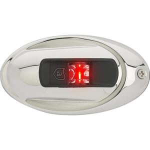 Attwood LightArmor Stainless Steel Eliptical Deck Mount Port Side Red LED Light  • NV4012SSR-7