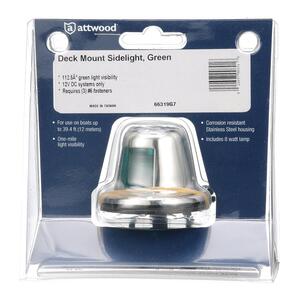 Attwood 12 V Stainless Steel Deck Mount Starboard Side Light  • 66319G7